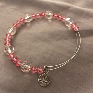 Alex and Ani pink crystal beaded bracelet